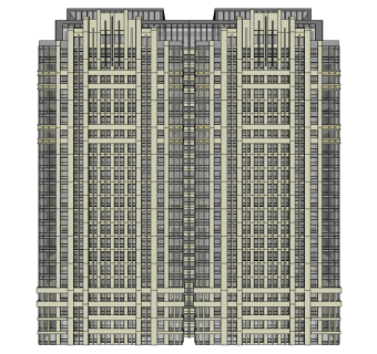 欧式高层住宅楼外观sketchup模型下载，住宅楼草图大师模型