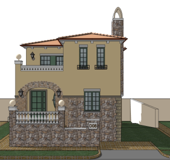 欧式别墅su模型下载、欧式别墅草图大师模型下载