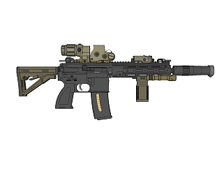 德国H&k公司416<em>自动步枪</em>草图大师模型，<em>步枪</em>SU模型下载