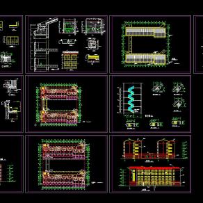 学生宿舍建筑施工图，学生宿舍楼cad工程图纸下载