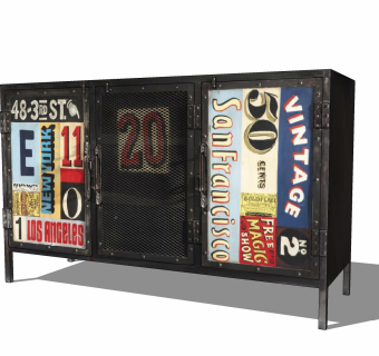  现代花瓶摆件草图大师模型，电视柜SU模型下载