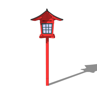 日式灯笼草图大师模型，灯笼SKB文件下载