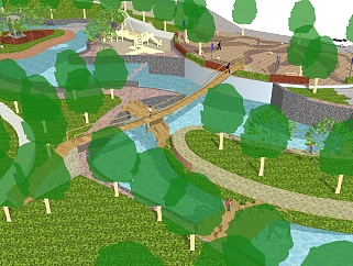 <em>现代公园景观</em>草图大师模型，公园sketchup模型下载