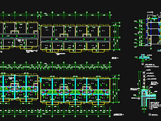 联排别墅CAD施工图，联排别墅建筑设计图纸下载