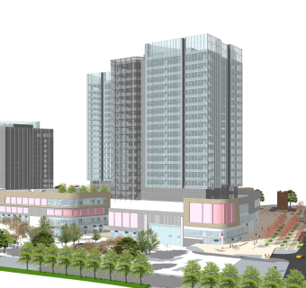 现代高层办公楼草图大师模型，高层办公楼sketchup模型免费下载