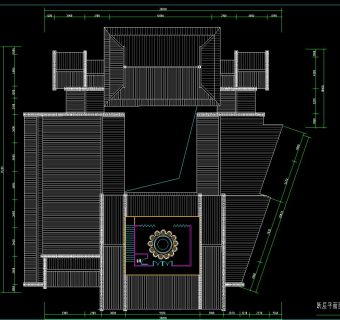 [湖南郴州]某四合院戏楼建筑方案图CAD图纸下载