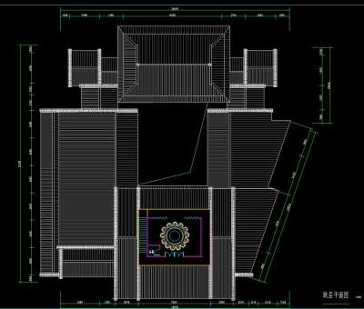 [湖南郴州]某四合院戏楼建筑方案图CAD图纸下载