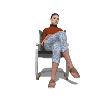 女人草图大师模型，3D真人su模型下载