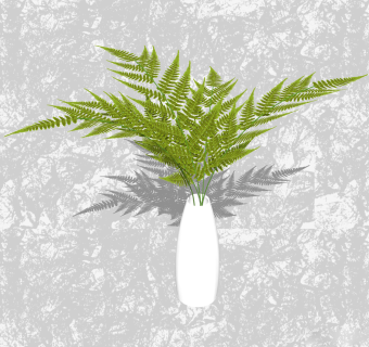 波斯顿蕨插花草图大师模型，花瓶花艺sketchup模型下载