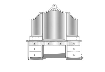 欧式梳妆台su模型，梳妆台skp模型下载