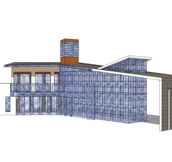 现代售楼处建筑方案草图大师模型，售楼部建筑sketchup模型免费下载