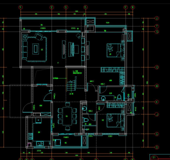 碧桂园样板房施工图CAD图纸，别墅CAD设计图纸下载