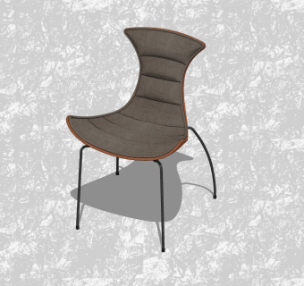 现代布艺休闲椅sketchup模型，创意小座椅草图大师模型下载