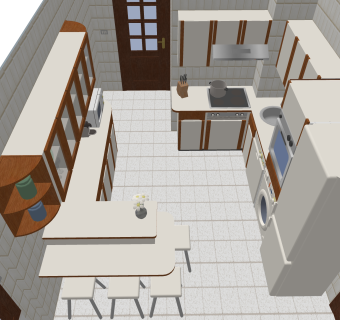 现代厨房柜免费su模型，厨房柜skb文件下载