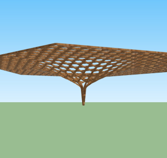 现代景观花架草图大师模型，景观花架sketchup模型下载