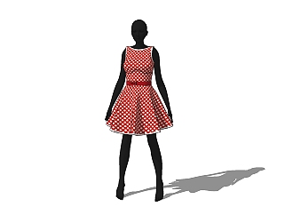 现代连衣裙草图大师模型，连衣裙sketchup模型下载