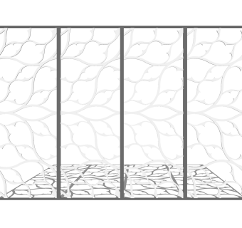 现代简约中式屏风su模型，隔断屏风草图大师模型下载