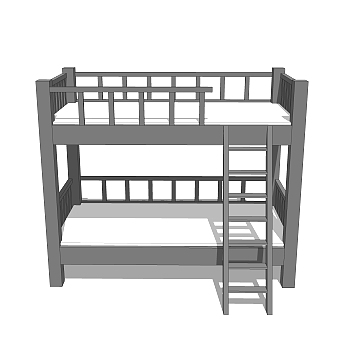 现代简约双人床草图大师模型，双人床SKP模型下载