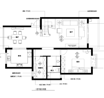 祥细家装衣帽间，客厅卧室户型图三居CAD，免费下载