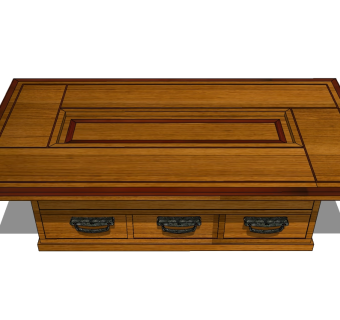日式单桌SU模型下载，桌子草图大师模型