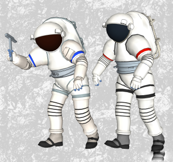现代宇宙航天员草图大师模型，人物su模型下载