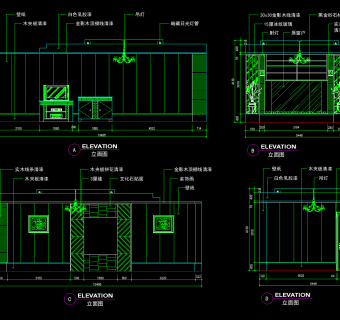 12个餐厅包间详图，餐厅CAD设计图纸下载