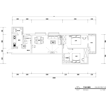 地中海亲亲小屋两室两厅户型图，效果图，CAD图纸下载