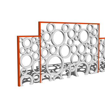 现代墙体草图大师模型，双人床SKP模型下载
