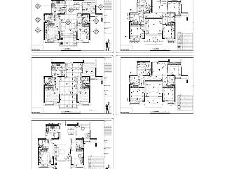 重庆东和院三房样板房CAD施工图套图，样板房CAD建筑图纸下载