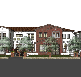 欧式别墅外观草图大师模型，SU模型免费下载