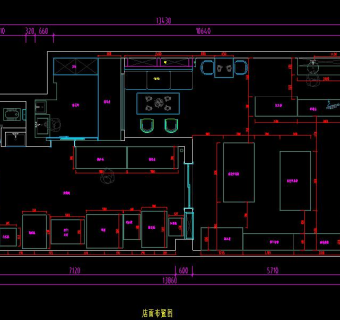 蛋糕店烘焙店CAD施工图，蛋糕店CAD设计图纸下载
