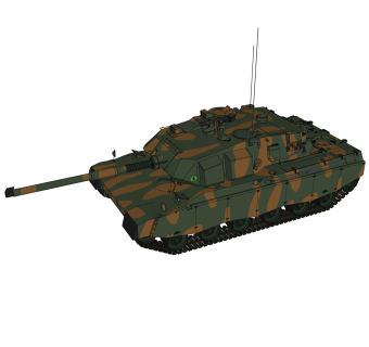 现代巴西坦克草图大师模型，坦克sketchup模型下载