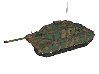 现代巴西坦克草图大师模型，坦克sketchup模型下载