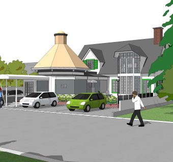 欧式独栋别墅草图大师模型，sketchup别墅su模型下载