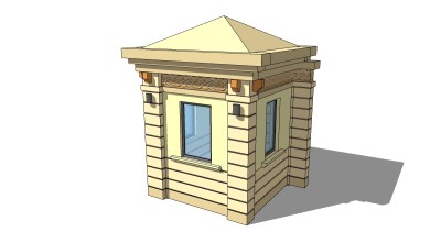 欧式岗亭草图大师模型下载，亭子SU模型分享