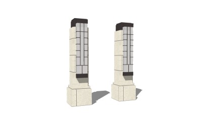 现代大理石灯柱草图大师模型，大理石灯柱sketchup模型下载