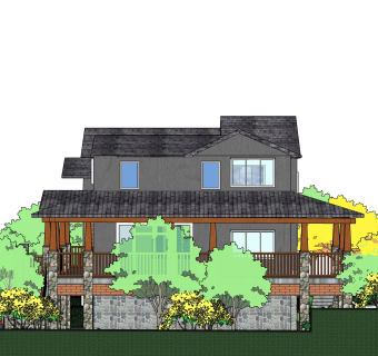 自然风别墅外观su模型下载，别墅居住草图大师模型分享