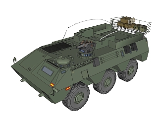 西班牙BMR-600轮式步兵<em>战车</em>草图大师模型，步兵<em>战车</em>SU...