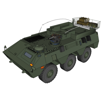 西班牙BMR-600轮式步兵战车草图大师模型，步兵战车SU模型下载