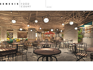 现代商场餐厅面包店餐饮案例CAD图纸，餐厅cad设计图纸下载