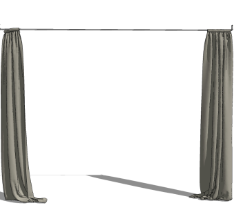 现代窗帘草图大师模型下载、现代窗帘su模型下载