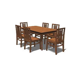 现代<em>实木餐桌</em>椅免费su模型，<em>实木餐桌</em>椅sketchup模型...