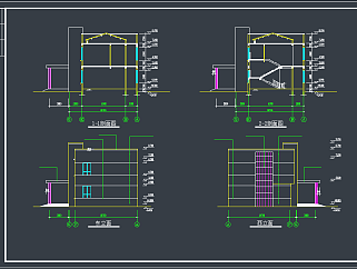 某工厂两层办公楼CAD施工图，办公空间CAD施工图纸下载