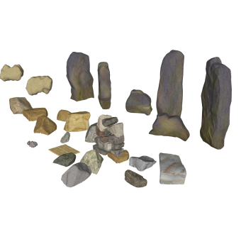 现代装饰性石头sketchup模型下载