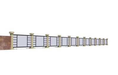 欧式景观墙围墙草图大师模型，景观墙围墙sketchup模型下载