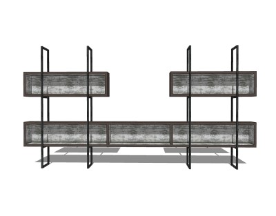 工业风装饰柜免费sketchup模型，柜子草图大师模型下载