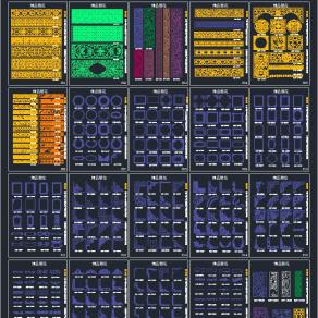 各种精品雕花图案CAD施工图合集，雕花图案cad施工图纸下载