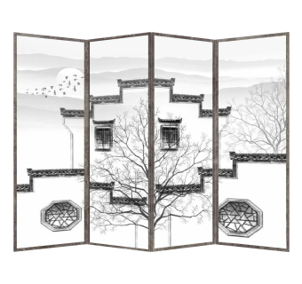 中式屏风免费su模型，屏风sketchup模型下载