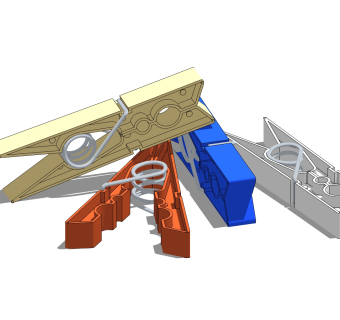 现代衣服夹草图大师模型，衣服夹子SU模型下载