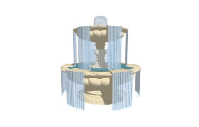 欧式水景草图大师模型，水景sketchup模型免费下载